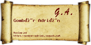 Gombár Adrián névjegykártya